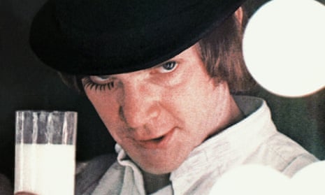 Alex (Malcolm McDowell with a glass of Moloko Plus in Stanley Kubrick’s film of A Clockwork Orange.