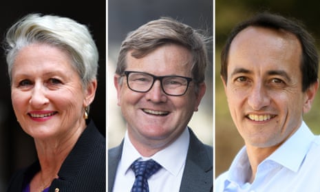 High-profile doctor and independent candidate Kerryn Phelps is up against Labor’s Tim Murray (middle) and the Liberals’ Dave Sharma in the Wentworth byelection on 20 October. 