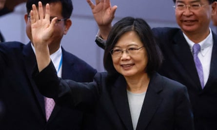 Taiwan’s President Tsai Ing-wen leaves for New York