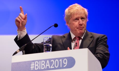 Boris Johnson addresses the BIBA insurance conference in Manchester.