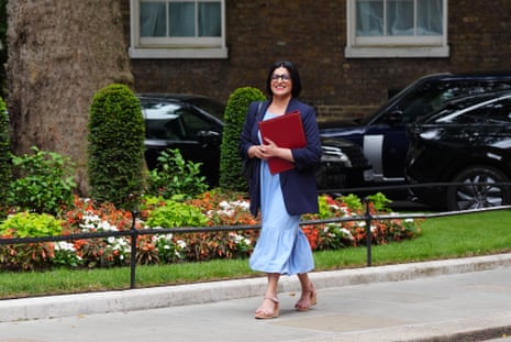 Home secretary Shabana Mahmood, who retained her cabinet position, arriving in Downing Street.