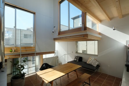 Large windows bring in natural light at various angles
