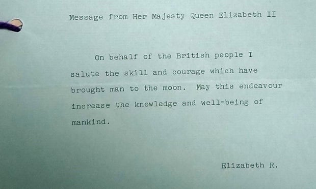 Queen Elizabeth II’s message to the moon