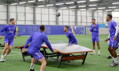 Everton training.