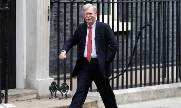 U.S. National Security Advisor John Bolton arrives for a meeting with Britain’s Chancellor of the Exchequer Sajid Javid at Downing Street in London, Britain, August 13, 2019. REUTERS/Peter Nicholls