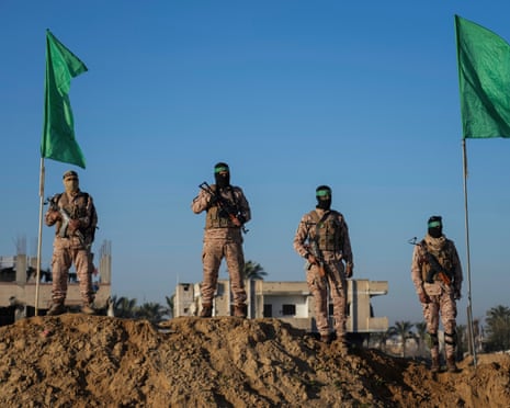 Hamas fighters in southern Gaza last year