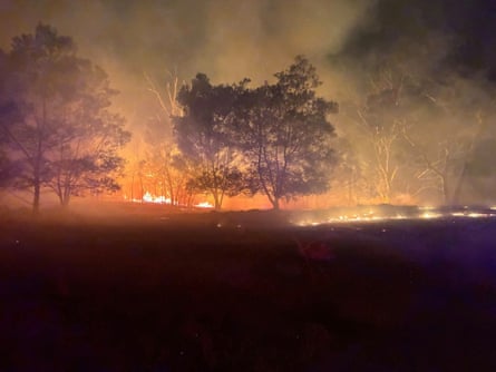 The bushfire at Longwood, Victoria, Australia.