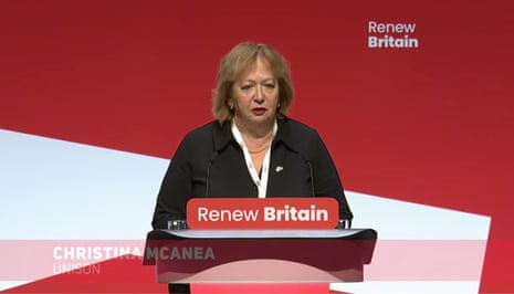 Christine McAnea speaking at the conference.