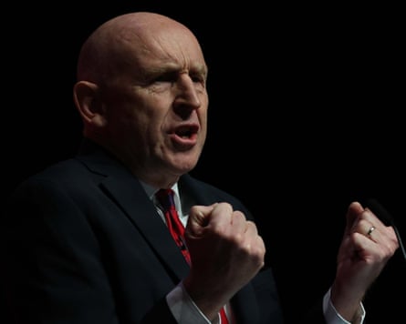 The chancellor, John Healey, at Labour party annual conference
