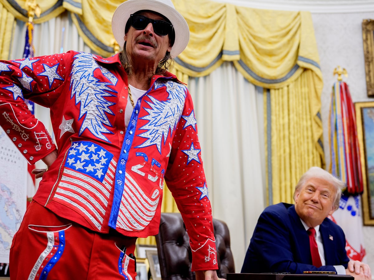 Trump joined by Kid Rock as he signs order to crack down on ticket scalpers | Trump administration | The Guardian