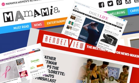 Screengrabs of websites including MamaMia, RendezView, Daily Life, Huffington Post Women. October 1, 2015