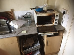 The kitchen of John Griffin’s flat in Bodmin