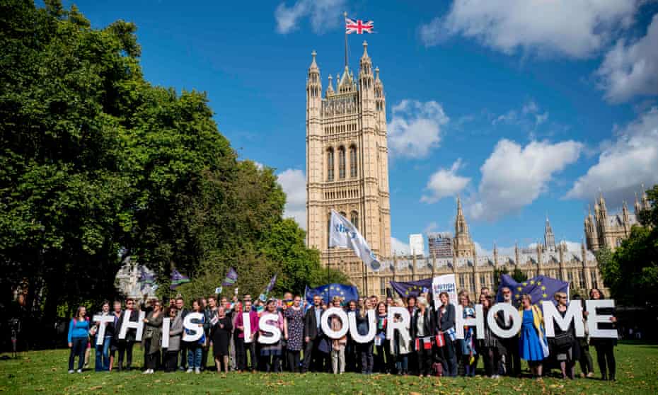 A protest outside the Palace of Westminster in London