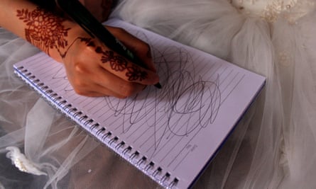 Hosnia draws to indicate her stress