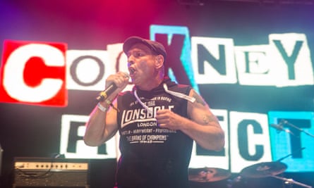 Jeff Geggus of the Cockney Rejects performing at Rebellion festival, 2016.