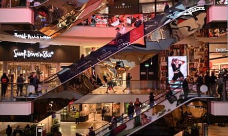 Shoppers flock to a Westfield shopping centre in Bondi Junction, Sydney