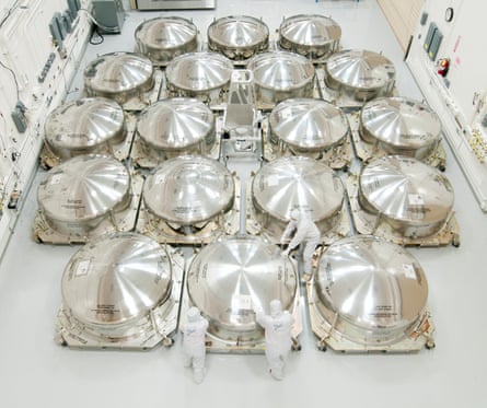 The telescope’s 21 mirrors were packed by Ball Aerospace in canisters before being shipped to Nasa.