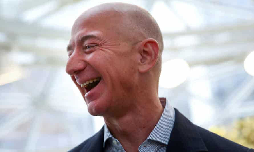 Laughing all the way … Jeff Bezos.
