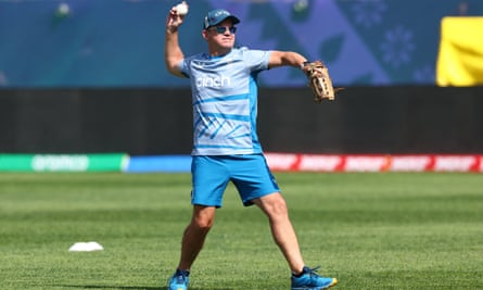 England's coach Matthew Mott during practice in Dharamsala