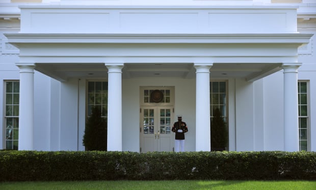 A marine stands guard outside the West Wing at the White House, 9 October 2020 in Washington DC.