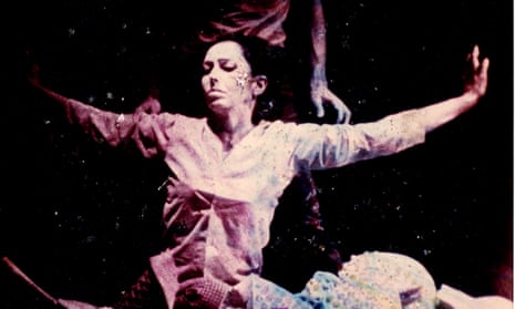 Carolee Schneemann in a performance of Snows, 1967.