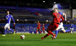 Rajiv van La Parra ensures Huddersfield’s victory with their third goal against Birmingham City. Rajiv van La Parra ensures Huddersfield’s victory with their third goal against Birmingham City.