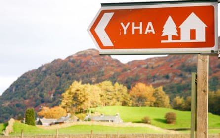Youth hostel YHA sign in Lake District