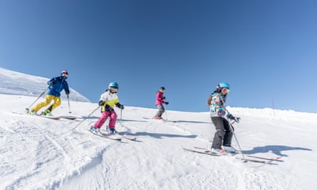 Kids on the slopes at La Rosiere ski resort