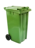 Green wheelie bin.CY9XB5 Green wheelie bin.