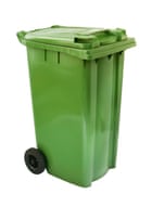 Green wheelie bin.CY9XB5 Green wheelie bin.