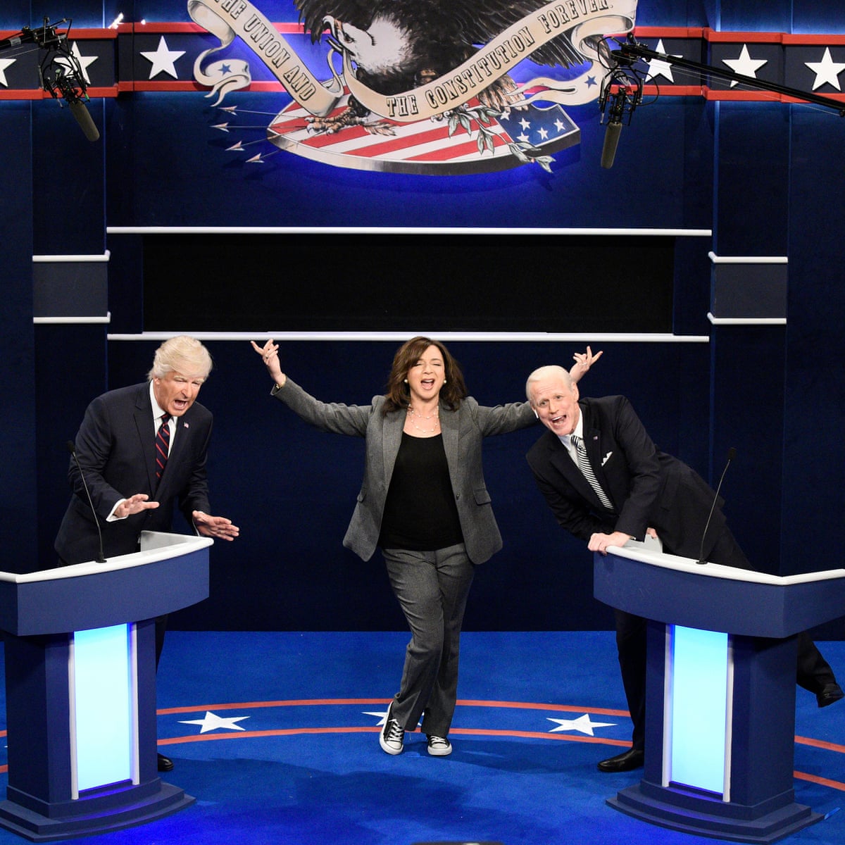 Saturday Night Live Alec Baldwin And Jim Carrey Face Off In Debate Parody Saturday Night Live The Guardian