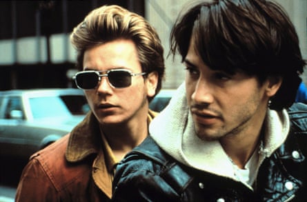 River Phoenix and Keanu Reeves in My Own Private Idaho, directed by Gus Van Sant in 1991. The director had planned a Warhol biopic with Phoenix.