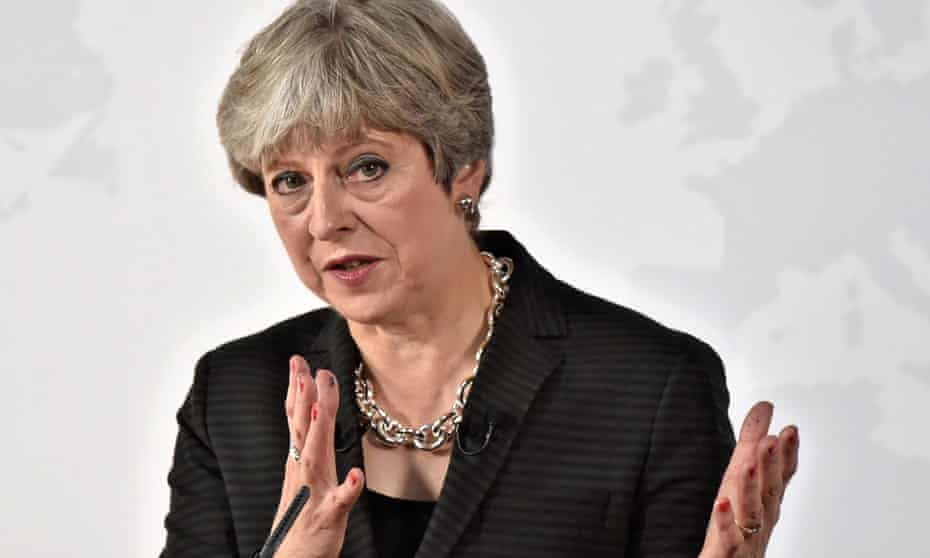 Theresa May gestures with her hands during a speech in Florence, 22 September 2017.