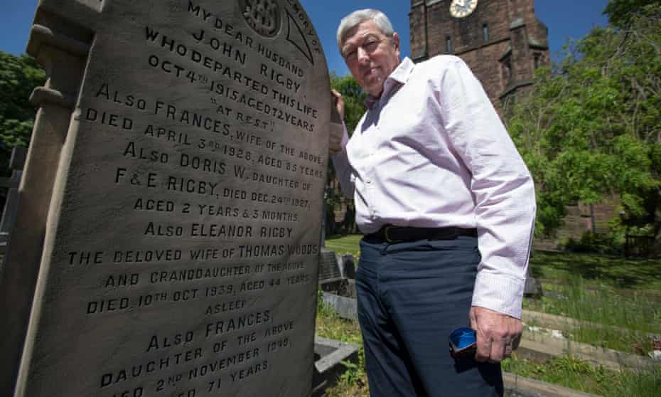 Retired Labour MP Alan Johnson at Eleanor Rigby’s grave.