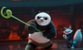 Adorable and cynical … Po (Jack Black) and Zhen (Awkwafina) in Kung Fu Panda 4