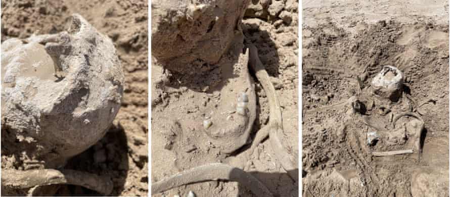 Photos provided Lindsey Melvin show the human remains she and her sister discovered on a sandbar. The National Park Service confirmed in a statement that the bones are human.
