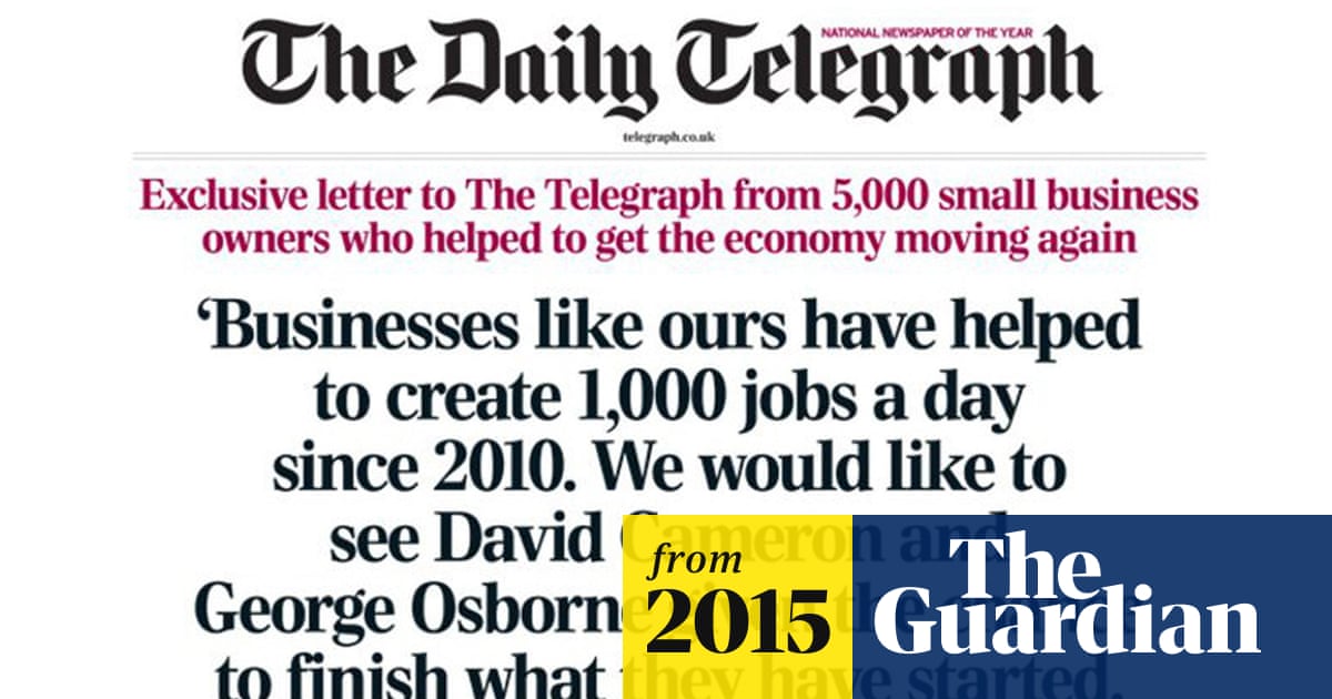 Small business owners' letter in Telegraph was orchestrated by Tories Small business owners' letter in Telegraph was orchestrated by Tories