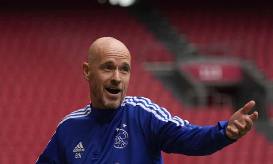 Ten Hag in an Ajax tracksuit