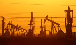 Oil pumps at a fracking site in California