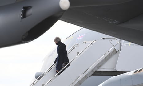 Prime minister Theresa May arrives in Philadelphia.