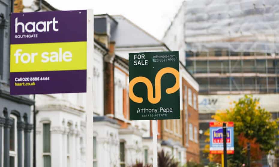 For sale signs in Southgate, north London