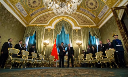 Xi Jinping meets Putin in Moscow during his first foreign visit as China’s president in 2013.