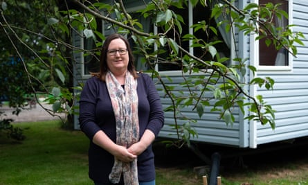 Emma Laughton has been living in a caravan with her husband and three sons since March.