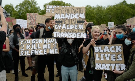 Young activists at a Black Lives Matter protest in Hyde Park, London.