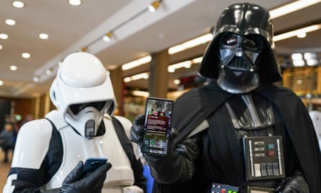 A person dressed as Darth Vader receives the UK government’s test at the Scarborough Sci-Fi weekend