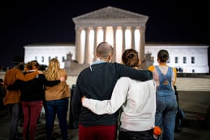 People gather in Washington following the death of Ruth Bader Ginsburg.