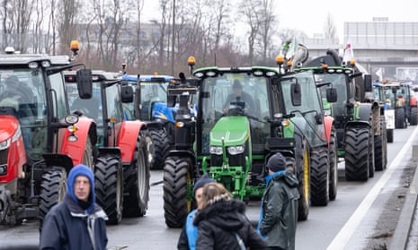 French farmers occupy and block the A1 motorway between Lille and Paris during a demonstration in Lesquin, northern France25, 2024.