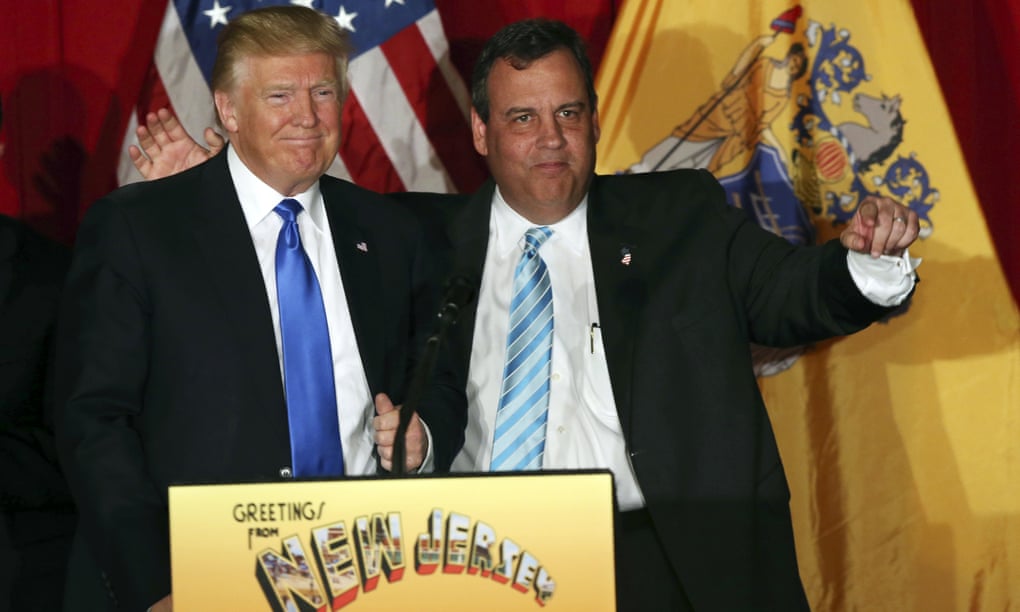Christie endorses Trump in Lawrenceville, New Jersey in May 2016.