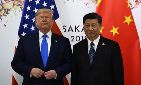 Trump with Xi in June last year. ‘Daily events highlight how dangerous Trump is to America and the world.’