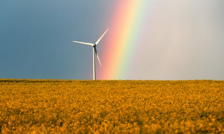 A wind turbine near Wolfsburg, Germany